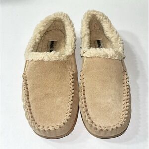 Minnetonka Moccasins Men's 10 Tan Suede Faux Fur Lining 40762 Gorpcore
